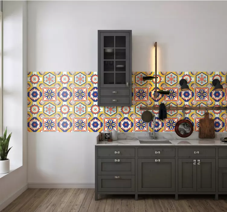 Forró színek cserép vinyl matrica - TenStickers