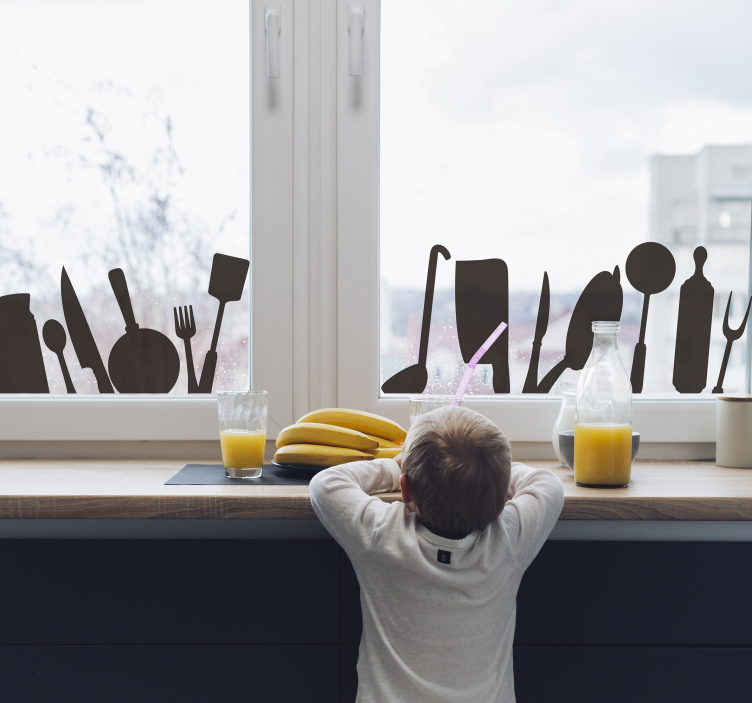 Edény ablak vinyl matrica - TenStickers