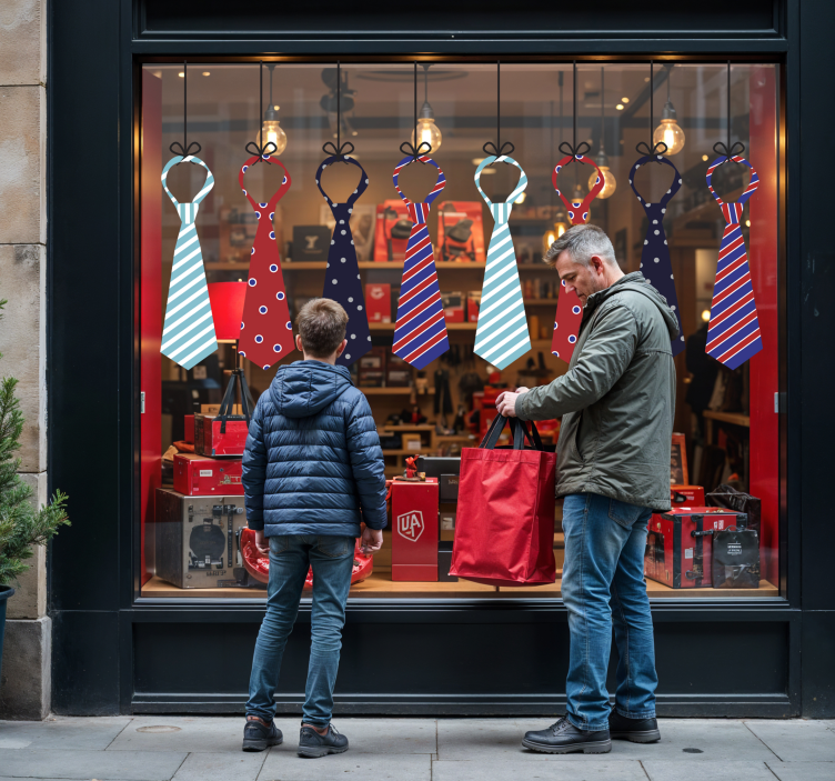 Függő nyakkendők matrica kirakatokra - TenStickers