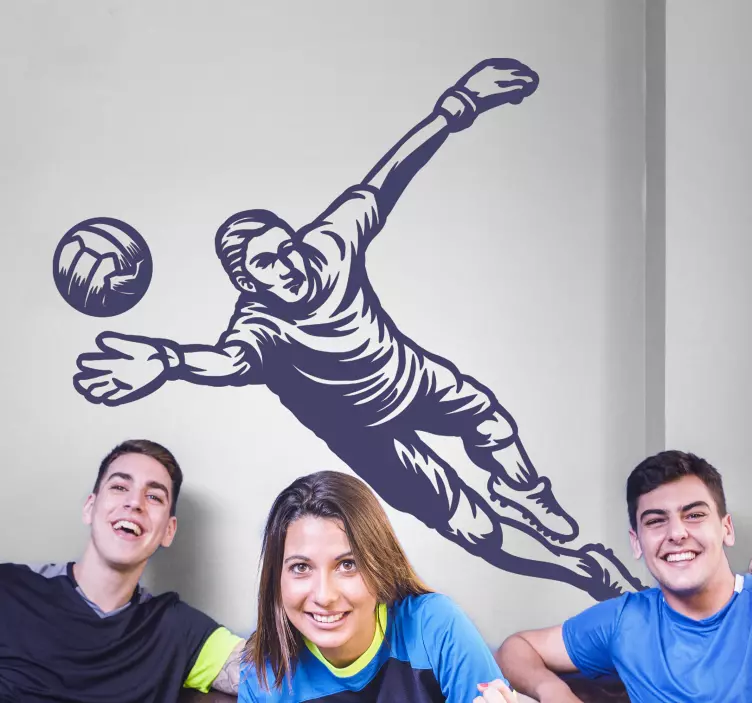 Labdarúgó-kapus megállítja a labdát sport matrica - TenStickers