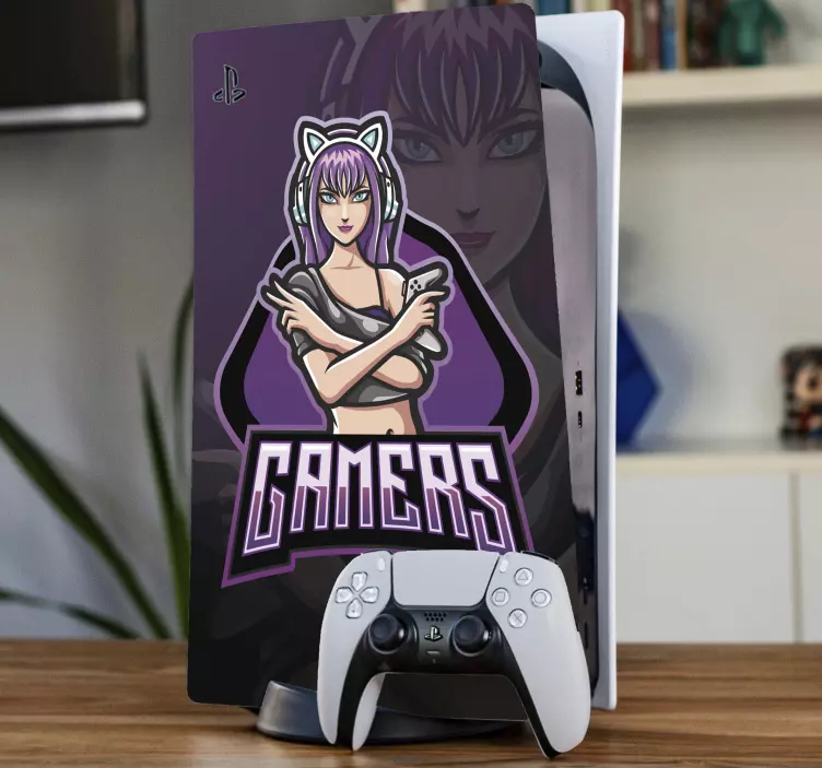 Gamer girl ps5 bőr matrica - TenStickers