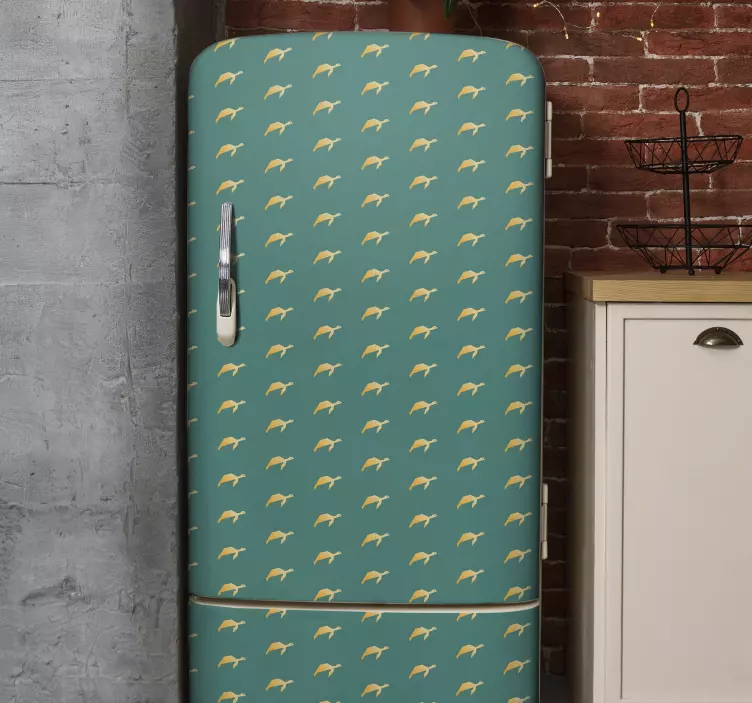 Geometriai teknős hűtőszekrény matrica - TenStickers