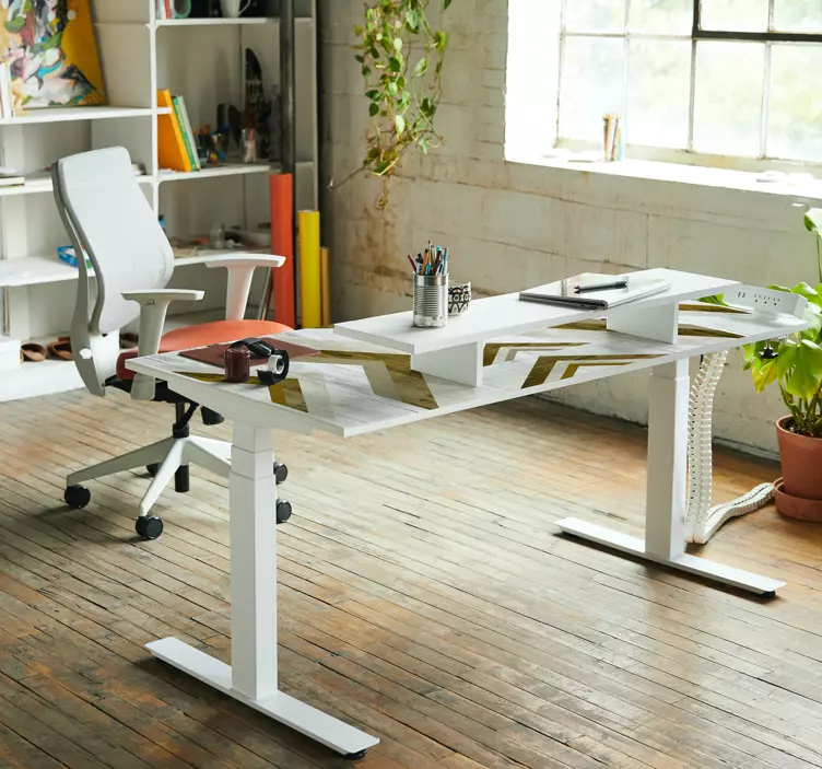 Geometrikus chevron asztalhoz matrica hivatal - TenStickers