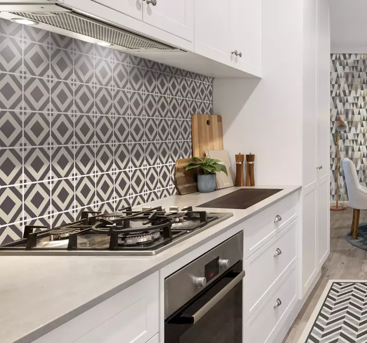 Geometrikus gyémánt mintás csempematrica - TenStickers