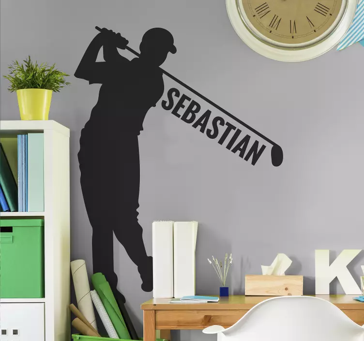 Golfjátékos személyre szabott matrica - TenStickers