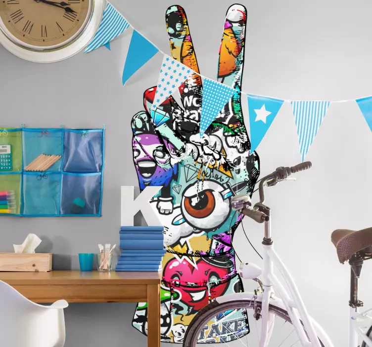 Graffiti kézzel színes városi matrica - TenStickers