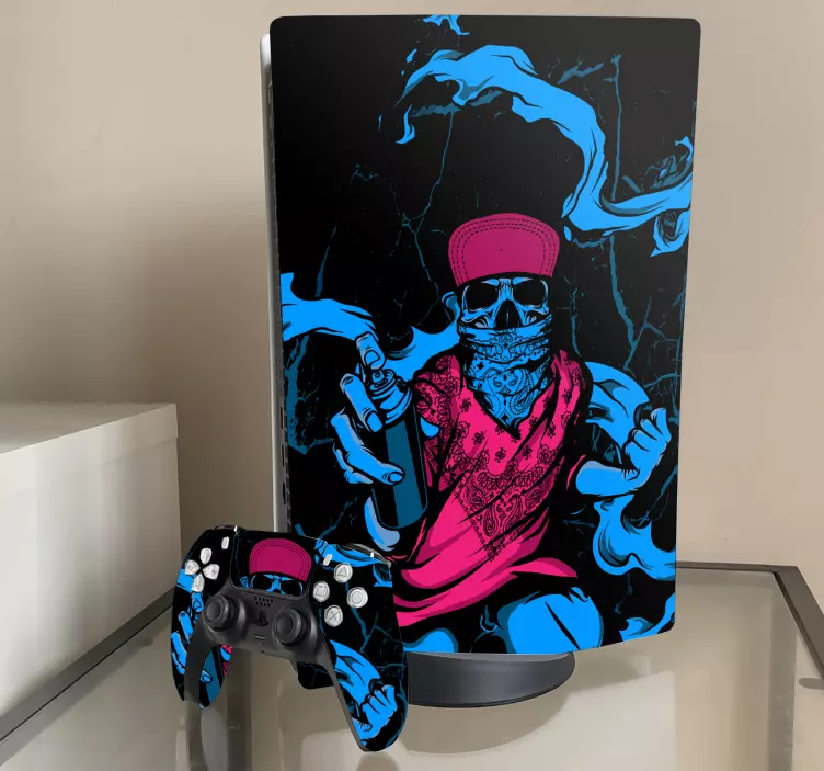 Graffiti koponya design ps5 matrica - TenStickers
