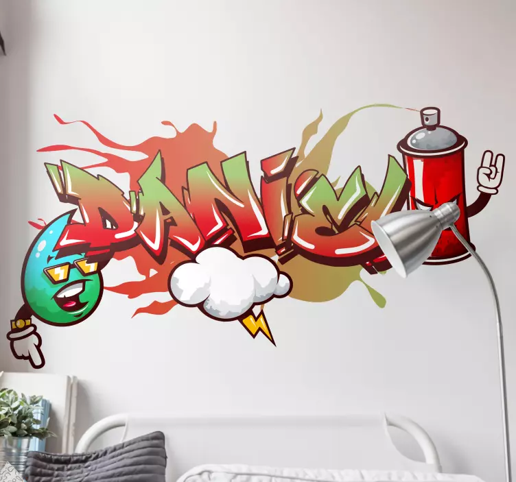 Graffiti spraycan karakterek városi matrica - TenStickers