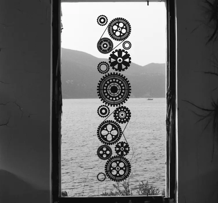 Gyári ablakok falfestmény - TenStickers