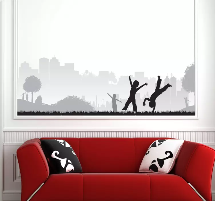 Gyerekek a parkban matrica - TenStickers