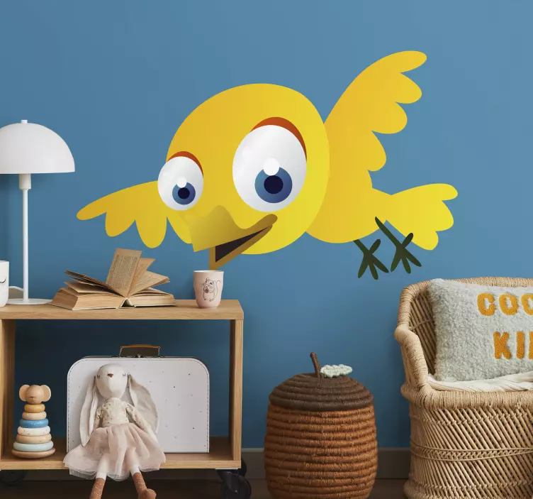 Gyerekek sárga madár matrica - TenStickers