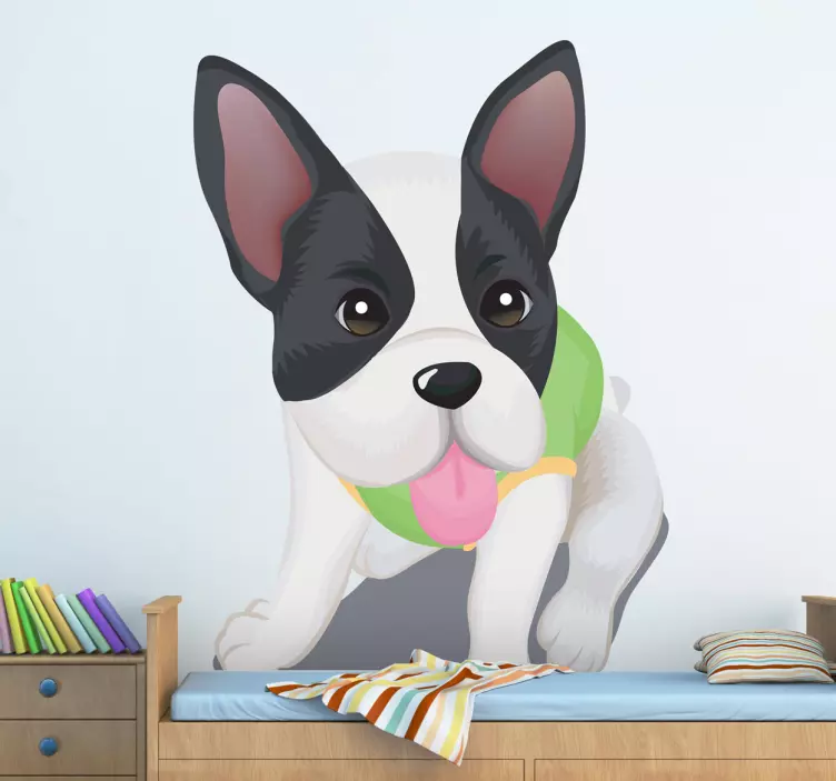 Gyerekek szürke és fehér kölyök fal matrica - TenStickers