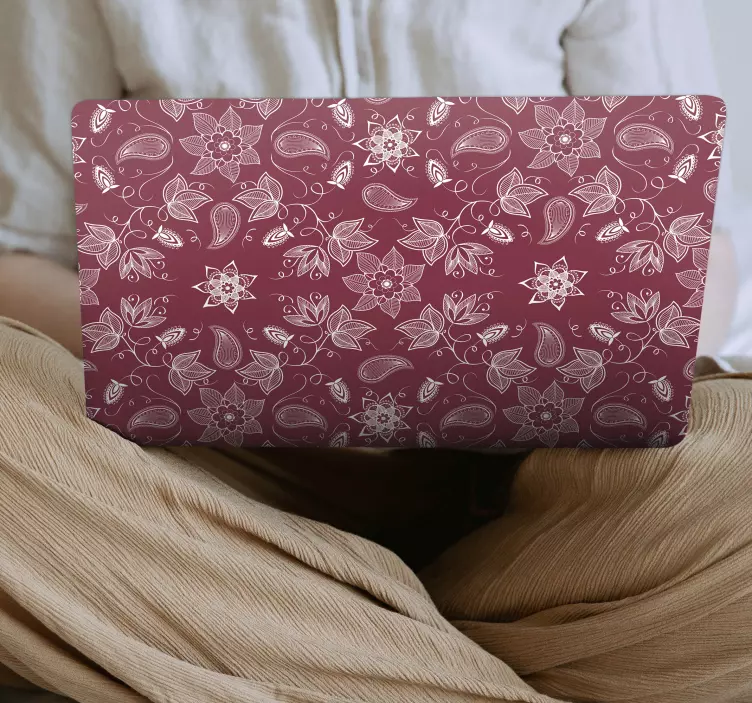 Gyönyörű paisley virágok laptop matrica - TenStickers