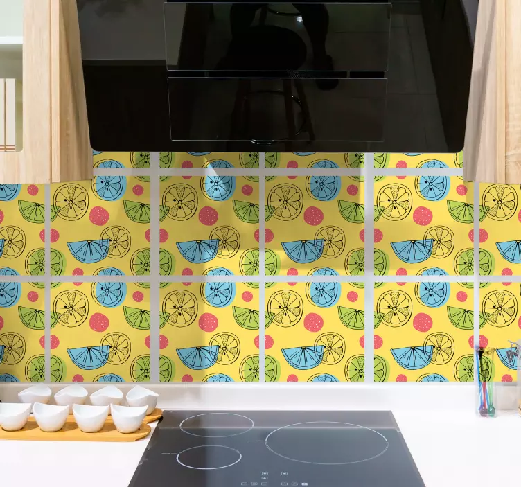 Gyümölcsös mintás csempematrica - TenStickers