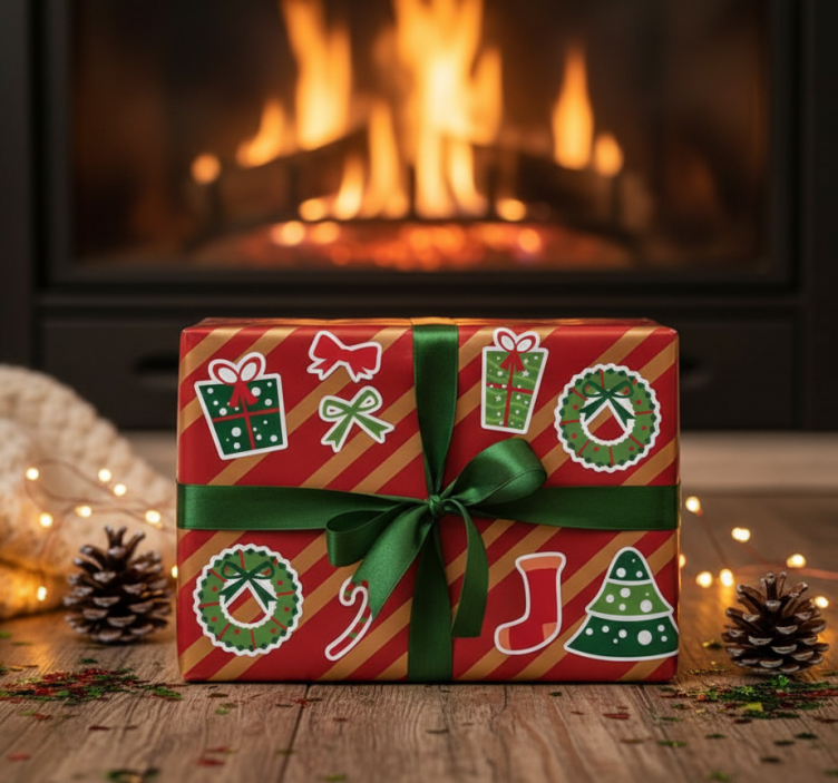 Hagyományos karácsonyi elemek matrica - TenStickers