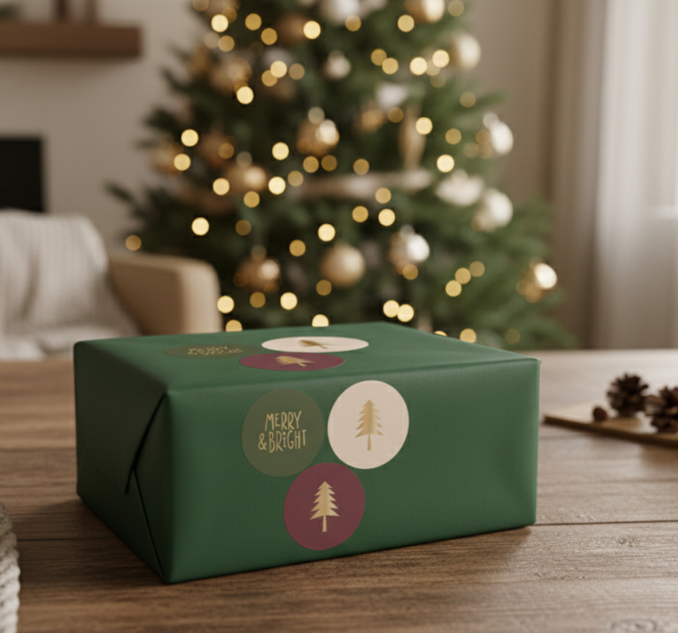 Hagyományos ünnepi minta karácsonyi matrica - TenStickers