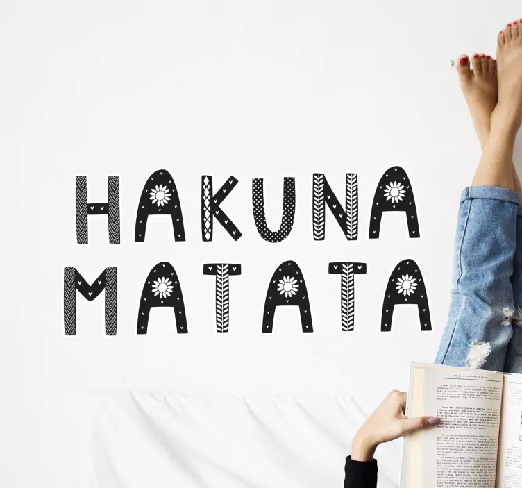 Hakuna matata inspiráló idézet fali matricák - TenStickers