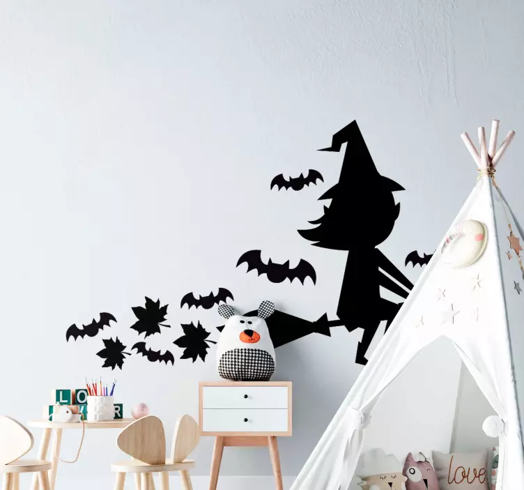 Halloween boszorkány sziluett halloween matrica - TenStickers