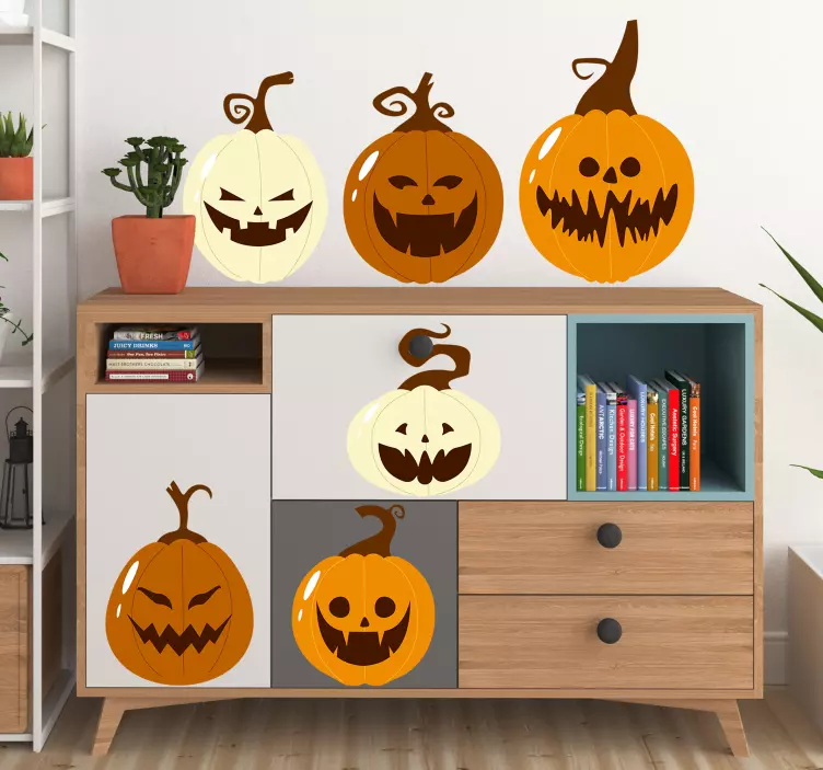 Halloweeni tök minták esemény matrica - TenStickers