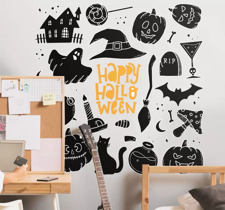 Kísérteties elemek Halloween matrica - TenStickers