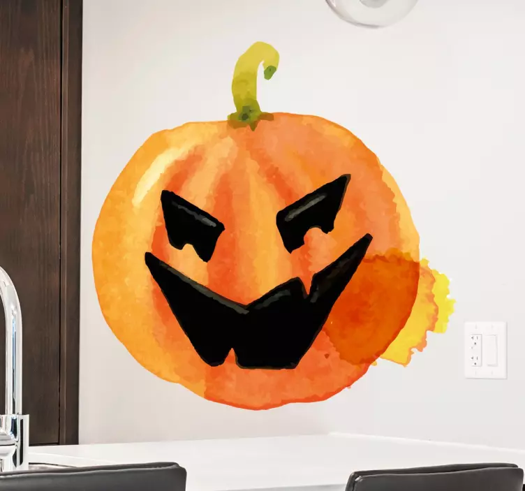 Hátborzongató tök arc Halloween matrica - TenStickers