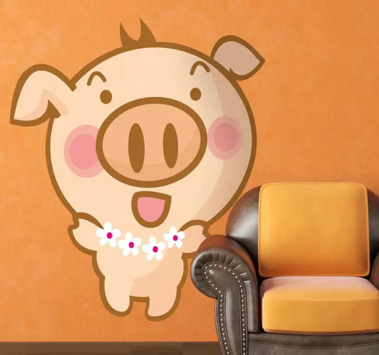 Hawaii disznó gyerekek matrica - TenStickers