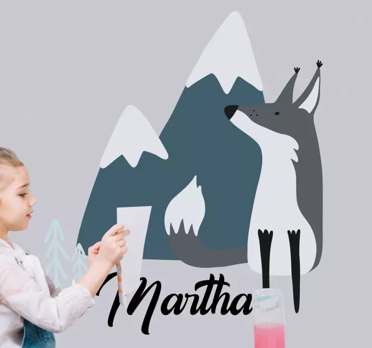 Hegyi farkas egyedi Öntapadós tábla - TenStickers