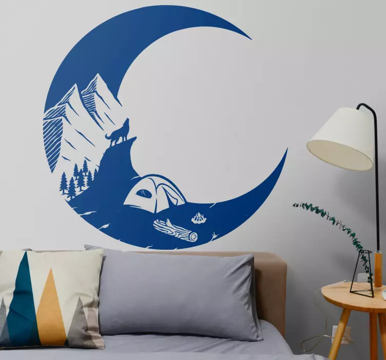 Hegyi kempingezési jelenet természet matrica - TenStickers