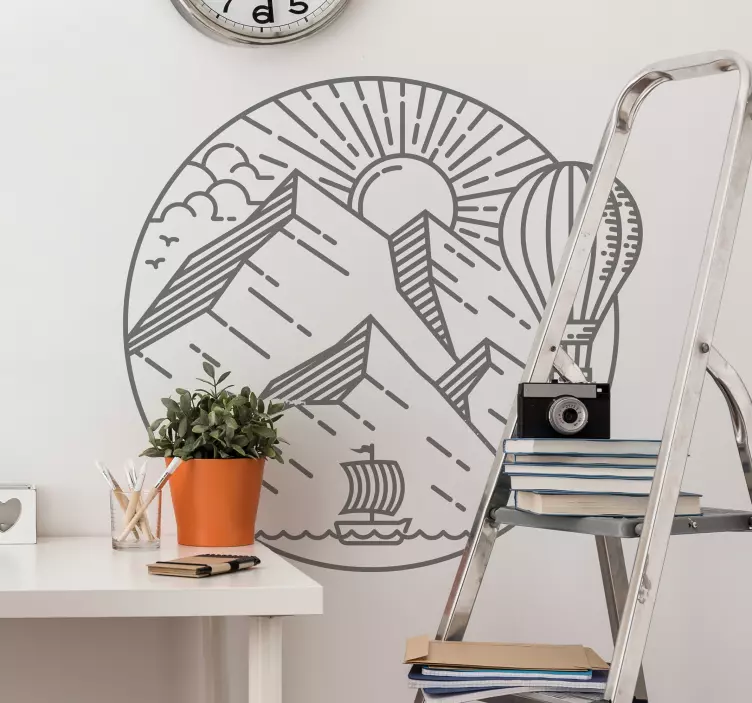 Hegyi panoráma erdei Állatok falmatrica - TenStickers