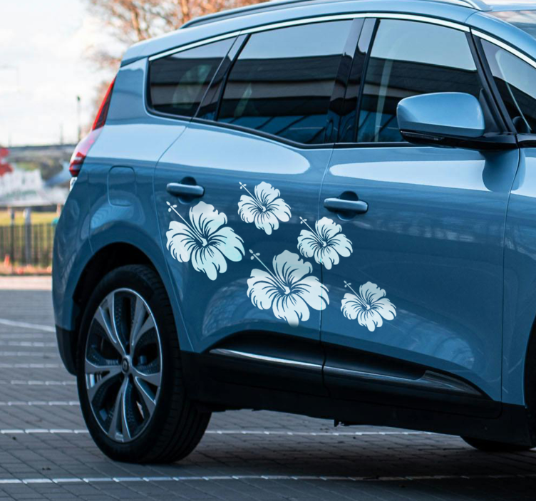 Hibiszkusz virágok autó matrica - TenStickers