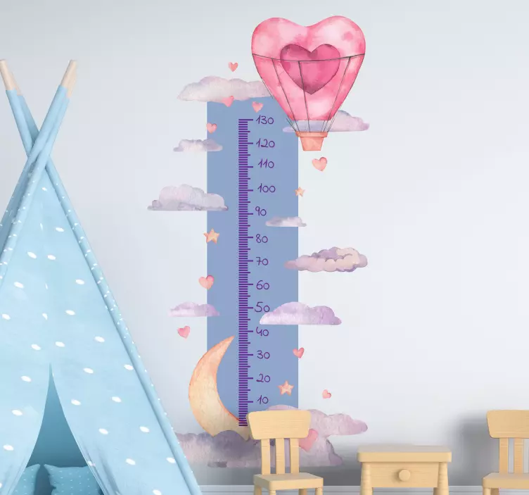 Hőlégballon magasság diagram fal matrica - TenStickers