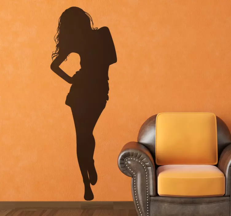 Hölgy séta sziluett matrica - TenStickers