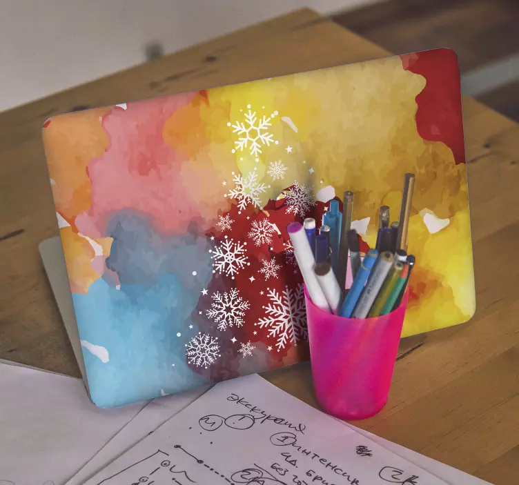 Hópehely karácsonyfa laptop matrica - TenStickers