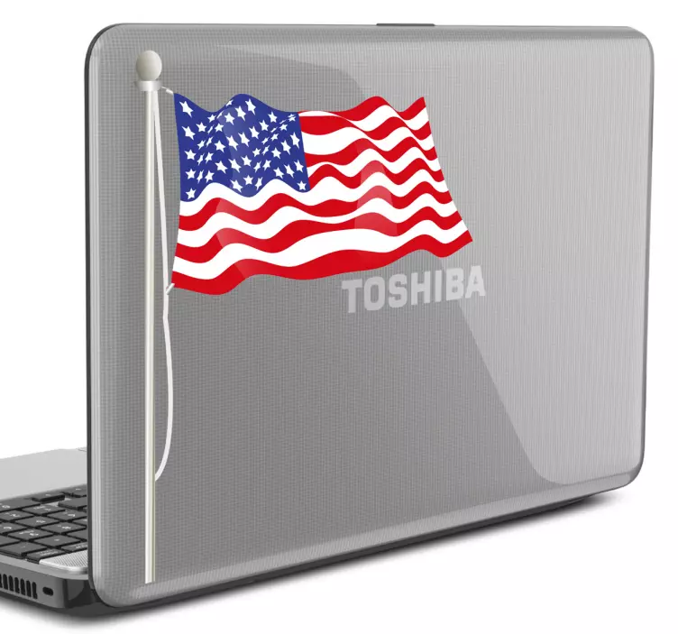 Hullámzó usa zászló laptop matrica - TenStickers