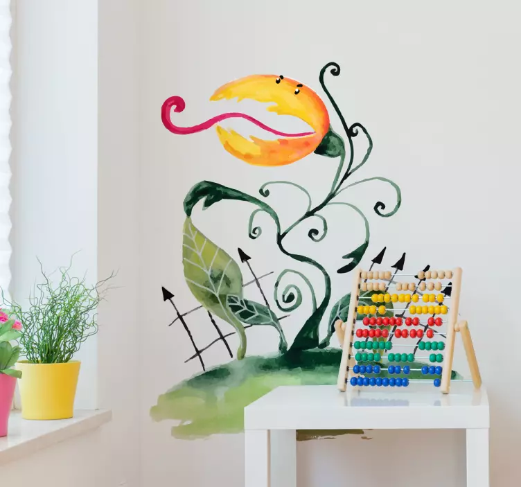 Húsevő növény rajz halloween matrica - TenStickers