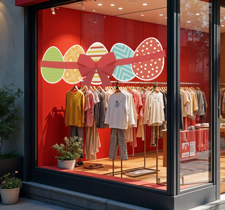 Húsvéti tojás és a szalag matrica kirakatokra - TenStickers