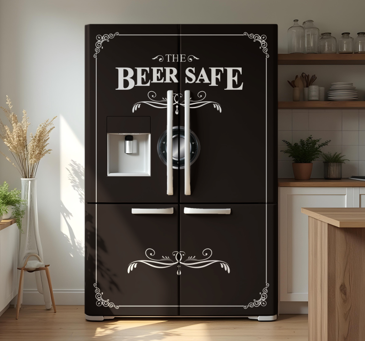 Hűtőszekrény matrica „beer safe” mondat - TenStickers