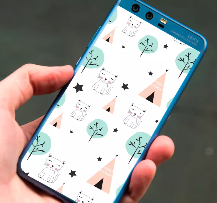 Imádnivaló macska minta matrica Huawei - TenStickers