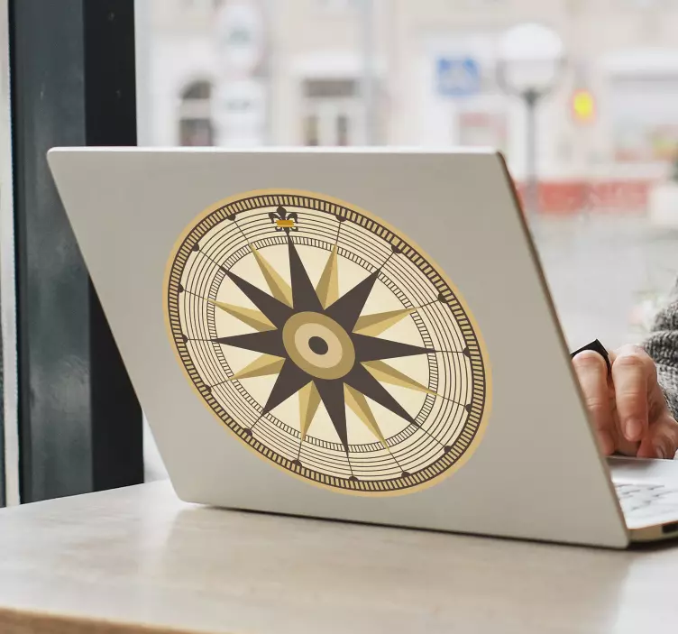 Iránytű rózsa szimbólum laptop matrica - TenStickers