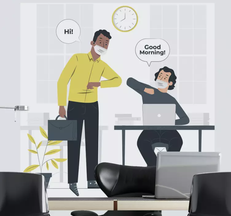 Irodai reggeli Üdvözletek erdei állatok falmatrica - TenStickers