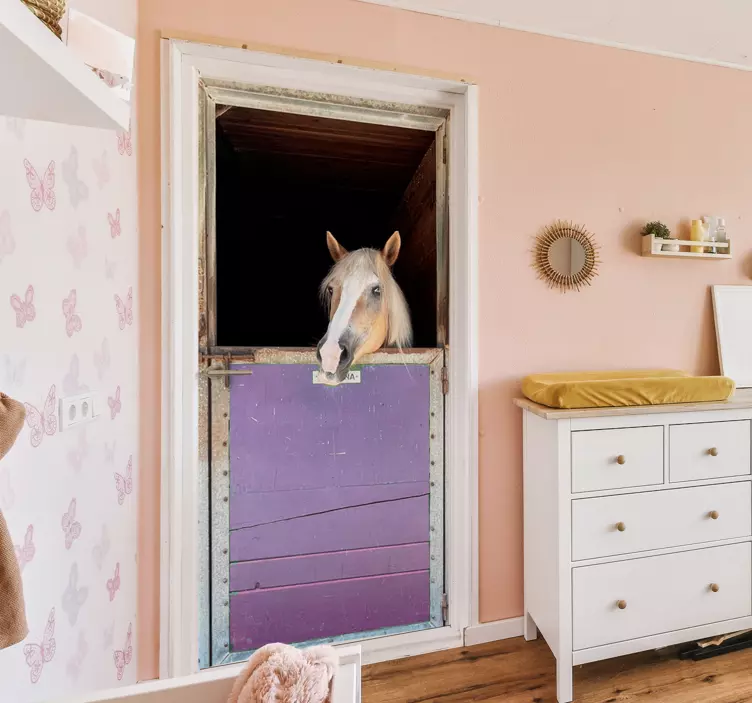 Istálló ló üvegajtó matrica - TenStickers