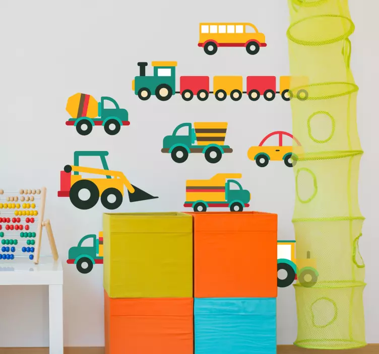 Járművek rajzfilm vinyl matrica - TenStickers