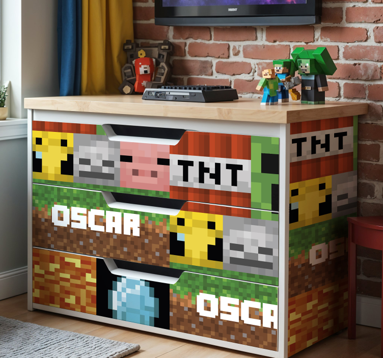 Játék geometrikus minta bútor matrica - TenStickers