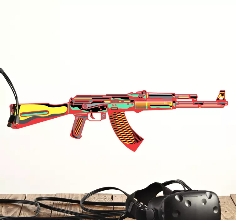 Játékkonzol fegyver videojáték matrica - TenStickers