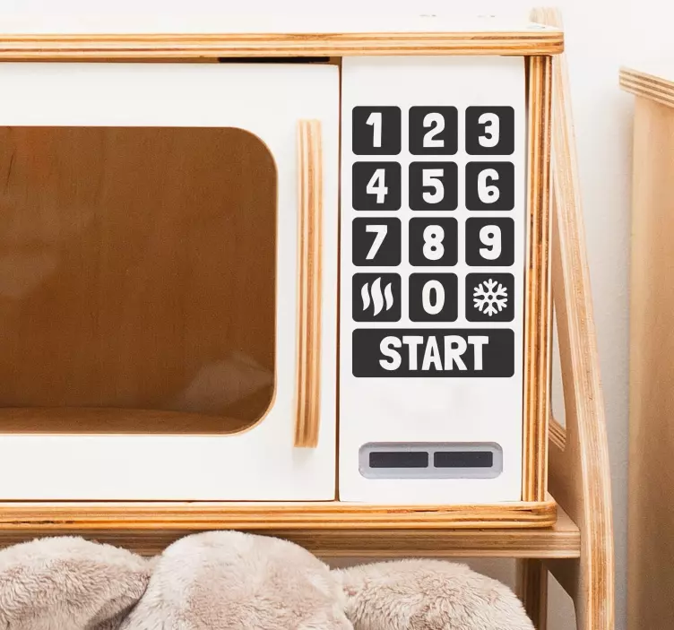 Játékok matrica mikrohullámú gombok - TenStickers