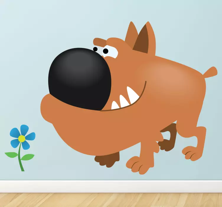 Játékos barna kutya matrica - TenStickers