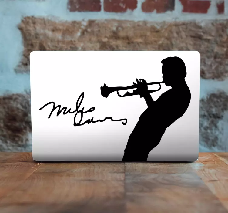 Jazz zenész siluett matrica laptophoz - TenStickers