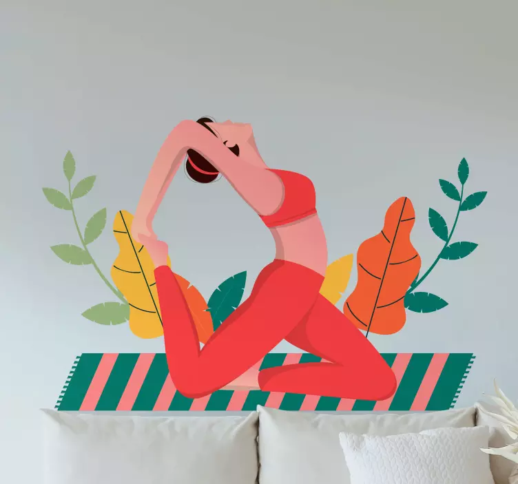 Jóga póz illusztráció egészség matrica - TenStickers