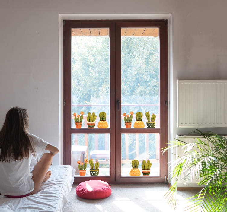 Kaktusz formák Matrica ablakok és üveg - TenStickers