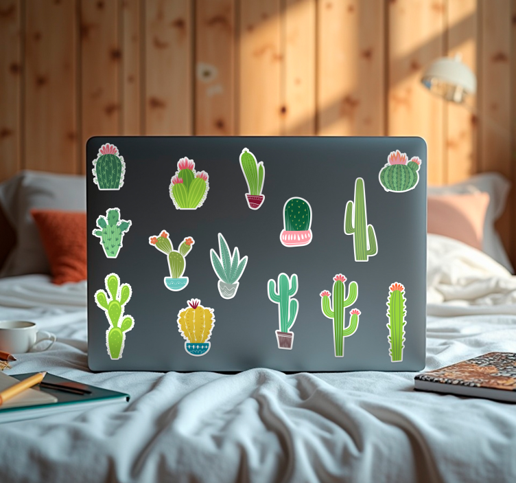 Kaktusz minták készlet Laptop matrica - TenStickers